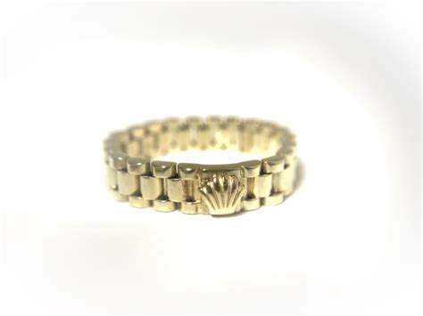 14 K Gouden Rolex Schakel Ring (Flexibel) .